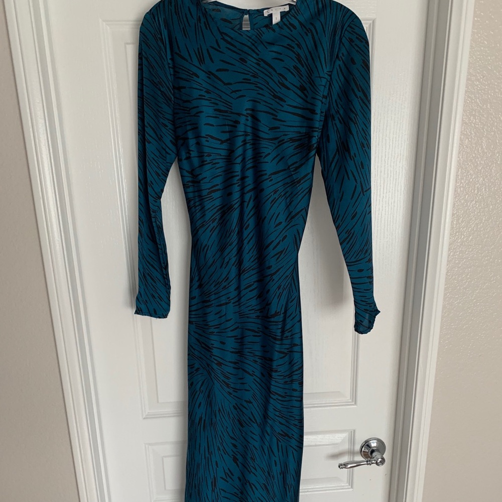 LEITH satin, printed midi dress